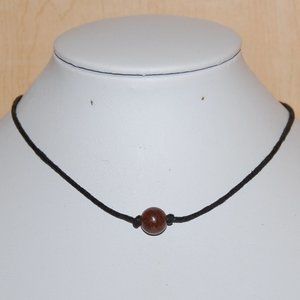 Burgundy Stone Necklace,Cord Necklace,Minimalist Necklace,Choker Necklace,Choker